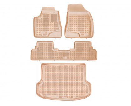 Rezaw-Plast Rubber Floor Mats for 2009-2012 Lexus RX Car Mats & Cargo Mat Beige