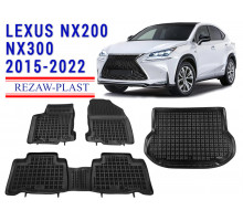 REZAW PLAST Floor Liners Set for Lexus NX200 NX300 2015-2022 All Season Black