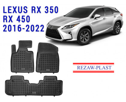 REZAW PLAST Floor Mats for Lexus RX350 RX450 2016-2022 All Weather Black