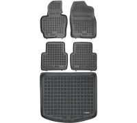 Rezaw-Plast Rubber Car Mats for 2012-2016 Mazda CX-5 Floor Mats & Cargo Mat Black