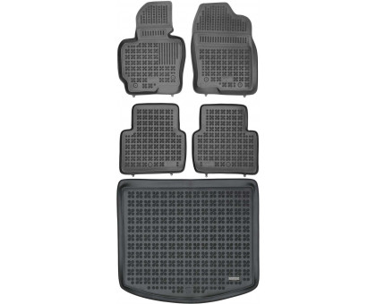 Rezaw-Plast Rubber Car Mats for 2012-2016 Mazda CX-5 Floor Mats & Cargo Mat Black