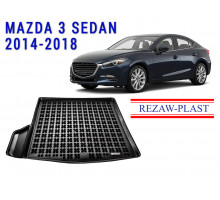 Rezaw-Plast  Rubber Trunk Mat for Mazda 3 Sedan 2014-2018 Black