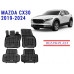 REZAW PLAST Car Floor Liners Exact Fit for Mazda CX-30 2019-2024 Odorless Black
