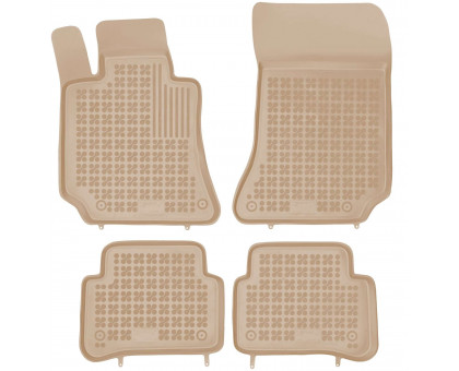 Rezaw-Plast Rubber Floor Mats for 2010-2013 Mercedes E Class Car Mats Anti-Slip Beige