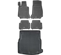  Rezaw-Plast Floor Mats for 2014-2020 Mercedes E Class Car Mats & Cargo Mat Sedan Black