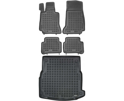  Rezaw-Plast Floor Mats for 2014-2020 Mercedes E Class Car Mats & Cargo Mat Sedan Black