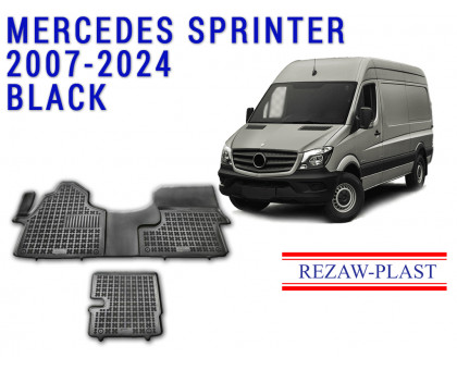 REZAW PLAST  Floor Mats for Mercedes Benz Sprinter 2007-2024 Waterproof Black