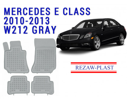 REZAW PLAST Rubber Floor Liners for Mercedes E Class 2010-2013 W212 Durable Gray