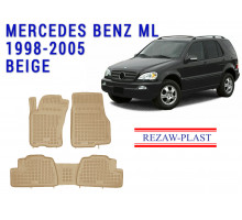 REZAW PLAST All-Weather Rubber Mats for Mercedes ML 1998-2005 Water Resistant Easy Care