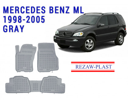REZAW PLAST Floor Mats for Mercedes ML 1998-2005 All Weather Gray