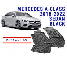 Rezaw-Plast  Rubber Floor Mats Set for Mercedes A-Class 2018-2020 Black