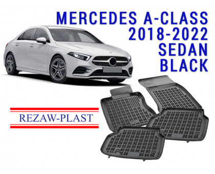 Rezaw-Plast  Rubber Floor Mats Set for Mercedes A-Class 2018-2020 Black