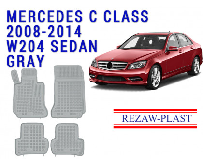 REZAW PLAST Floor Mats for Mercedes C Class 2008-2014 W204 Sedan Durable Gray