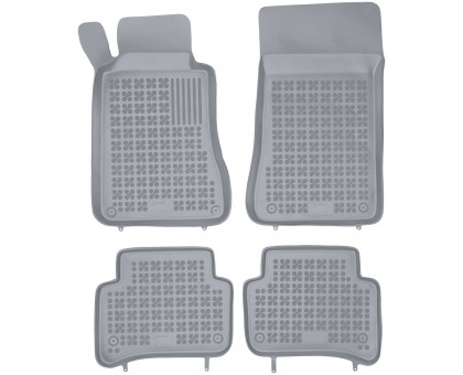 Rezaw-Plast Rubber Car Mats for 2000-2007 Mercedes C Class W203 Floor Mats Anti-Slip Gray