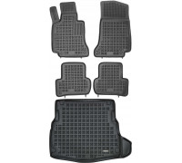 Rezaw-Plast Car Mats for 2014-2019 Mercedes C Class Floor Mats & Cargo Mat Sedan W205 Black