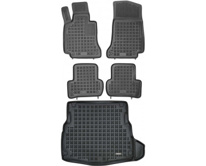 Rezaw-Plast Car Mats for 2014-2019 Mercedes C Class Floor Mats & Cargo Mat Sedan W205 Black