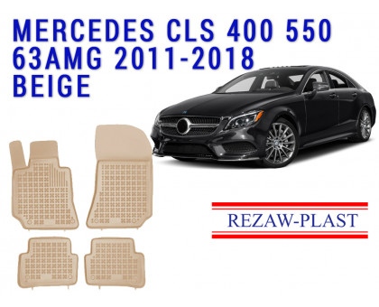 REZAW PLAST All-Weather Rubber Mats for Mercedes CLS 400 550 63 AMG 2011-2018 Waterproof Beige