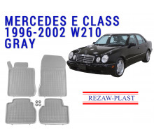 Rezaw-Plast  Rubber Floor Mats Set for Mercedes E Class 1996-2002 W210 Gray