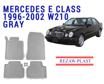 REZAW PLAST All-Weather Floor Mats for Mercedes E Class 1996-2002 W210 Custom Fit Gray