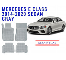 Rezaw-Plast  Rubber Floor Mats Set for Mercedes E Class 2014-2020 Sedan Gray