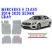 REZAW PLAST Rubber Car Mats for Mercedes E Class 2014-2020 Sedan All Weather Gray