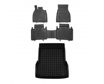 Rezaw-Plast Floor Mats for 2022-2024 Mercedes EQS Car Mats & Cargo Mat Waterproof Black