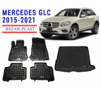 REZAW PLAST Floor Mats Set for SUV for Mercedes GLC 2015-2021 All Season Black 