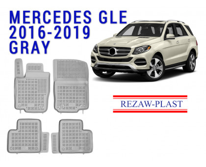 REZAW PLAST SUV Liners Set - Customized Fit for Mercedes GLE 2016-2019 Odorless Gray