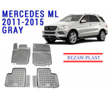 Rezaw-Plast  Rubber Floor Mats Set for Mercedes ML 350 2011-2015 Gray