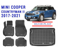 REZAW PLAST Car Mats Set for Mini Cooper Countryman II 2017-2021 Floor Mats Set, High-Quality Material 