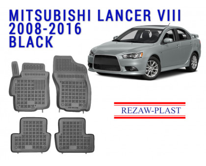 REZAW PLAST Auto Mats for Mitsubishi Lancer VIII 2008-2016 Durable Black