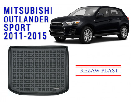 Rezaw-Plast  Rubber Trunk Mat for Mitsubishi Outlander Sport 2011-2015 Black
