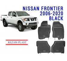 Rezaw-Plast  Rubber Floor Mats Set for Nissan Frontier 2006-2020 Black