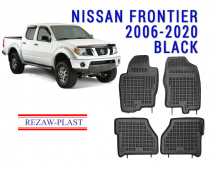 REZAW PLAST Rubber Floor Mats for Nissan Frontier 2006-2020 Odorless Black