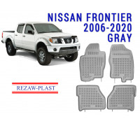 REZAW PLAST Rubber Floor Mats for Nissan Frontier 2006-2020 All Weather Gray