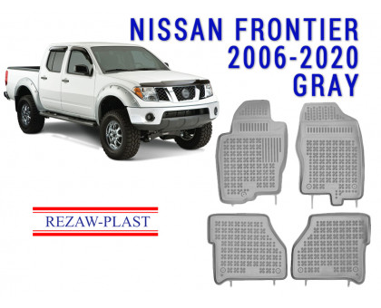 REZAW PLAST Rubber Floor Mats for Nissan Frontier 2006-2020 All Weather Gray
