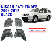 Rezaw-Plast  Rubber Floor Mats Set for Nissan Pathfinder 2005-2012 Black