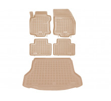 Rezaw-Plast Car Mats Set for 2014-2020 Nissan Rogue Floor Mats & Cargo Mat Beige