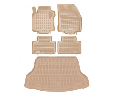 Rezaw-Plast Car Mats Set for 2014-2020 Nissan Rogue Floor Mats & Cargo Mat Beige