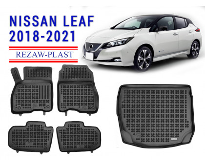 REZAW PLAST Vehicle Mats Set for Nissan Leaf 2018-2021 Molded All Weather Anti Slip Odorless