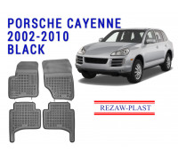 REZAW PLAST Rubber SUV Mats for Porsche Cayenne 2002-2010 Odorless Black