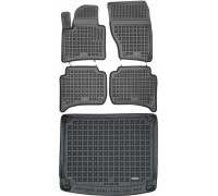 Rezaw-Plast Rubber Floor Mats for 2011-2018 Porsche Cayenne Car Mats & Cargo Mat Black