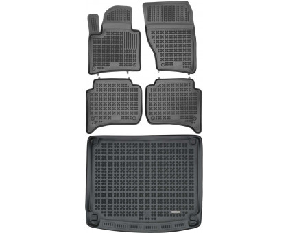 Rezaw-Plast Rubber Floor Mats for 2011-2018 Porsche Cayenne Car Mats & Cargo Mat Black