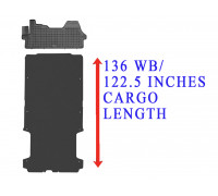 Rezaw-Plast Floor Mats Cargo Liner Set for Dodge Ram Promaster 136WB 2014-2022 All Season Black 