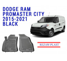 Rezaw-Plast Rubber Floor Mats Set for Dodge Ram ProMaster City 2015-2021 Black