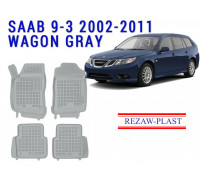 REZAW PLAST Rubber Mats for Saab 9-3 2002-2011 Wagon Durable Gray