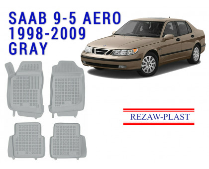 REZAW PLAST Custom Fit Car Mats for Saab 9-5 Aero 1998-2009 Custom Fit Gray