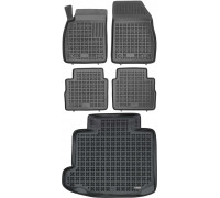 Rezaw-Plast Car Mats for 2010-2012 Saab 9-5 Aero Floor Mats & Cargo Mat Odorless Black