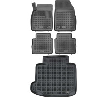 Rezaw-Plast Car Mats for 2010-2012 Saab 9-5 Aero Floor Mats & Cargo Mat Odorless Black