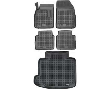 Rezaw-Plast Car Mats for 2010-2012 Saab 9-5 Aero Floor Mats & Cargo Mat Odorless Black